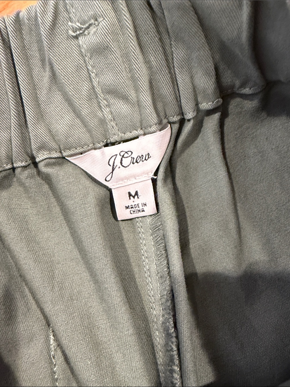 J. Crew Elastic High Rise Baggy Green Cropped Wide Leg Chino Pants - Size Medium - Picture 3 of 14